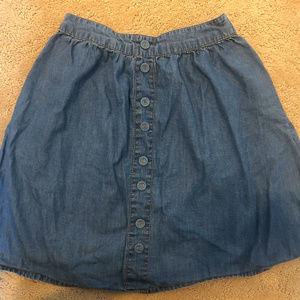 Jean Skirt, Lightweight with Front Buttons